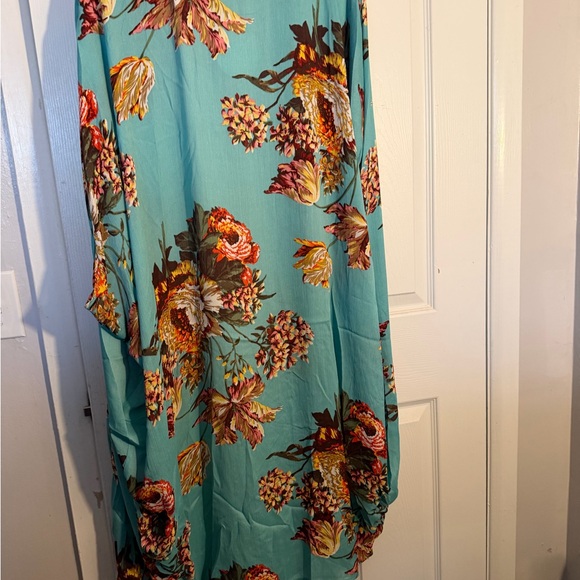 Umgee Teal Floral Kimono - Picture 6 of 6